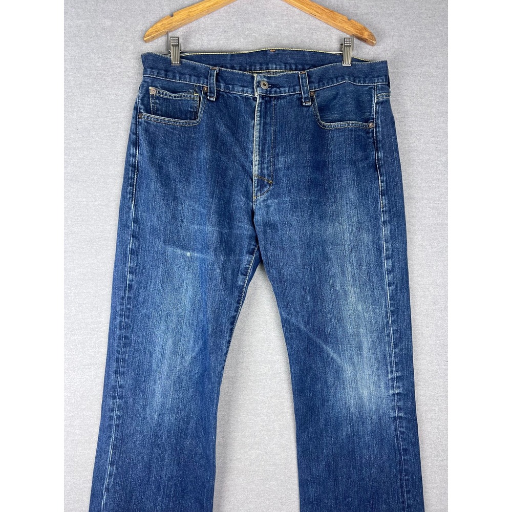 Polo Ralph Lauren Mens Blue Medium Wash Denim Jeans 35x31.5 Colton Bootcut